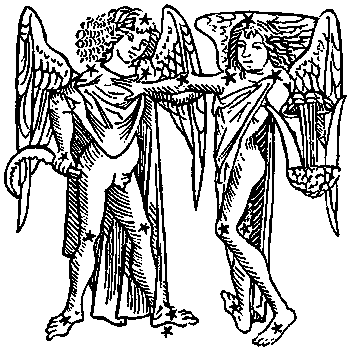 Gemini, illustration from a 1482 edition of a book by Hyginus.